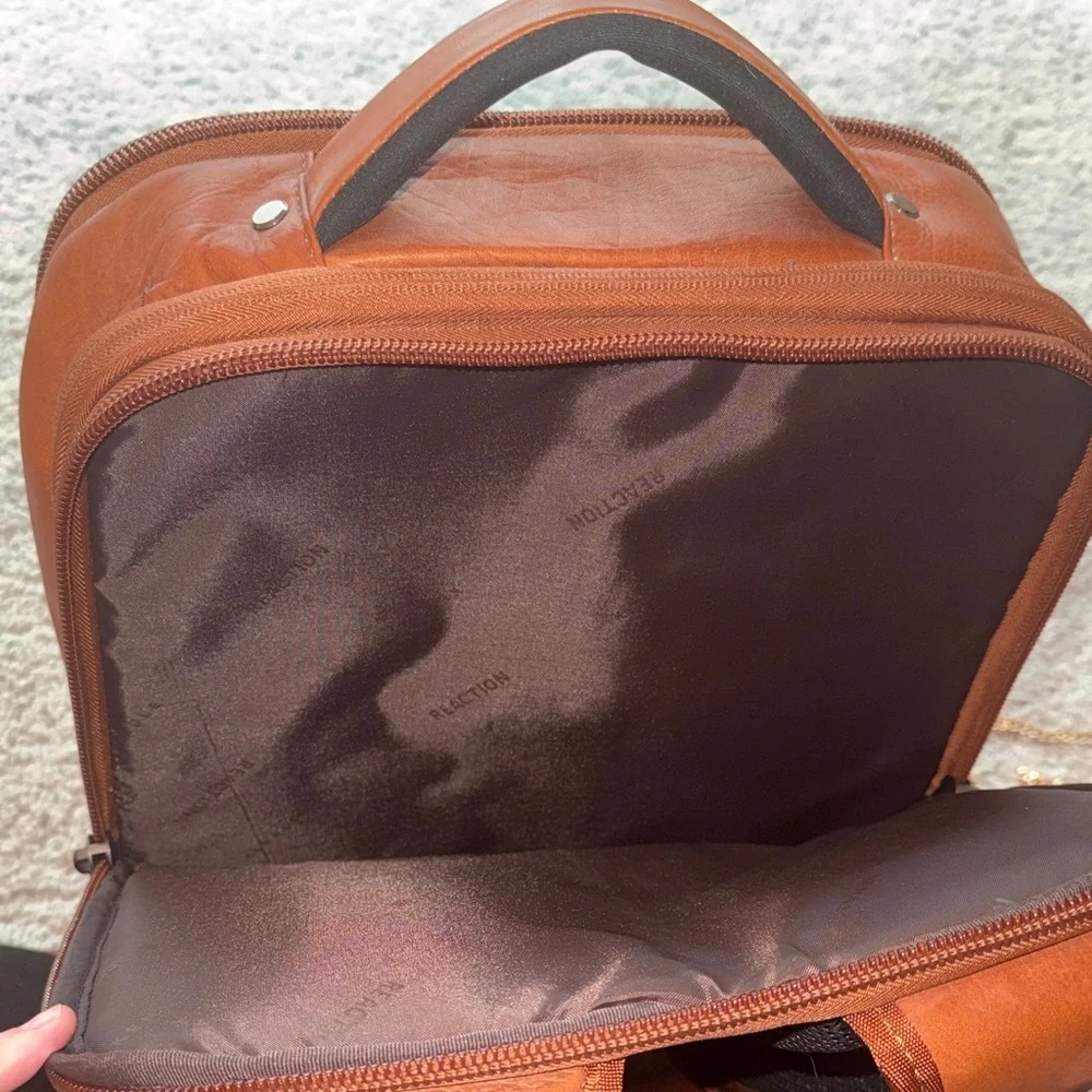 Leather Travel Backpack in Brown